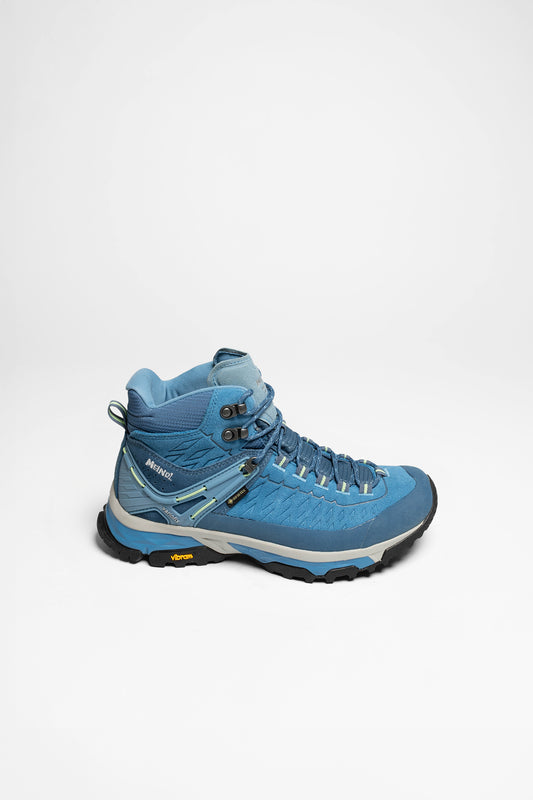 Seitenansicht Top Trail Mid L GTX Damen (Hellblau/Gelb)