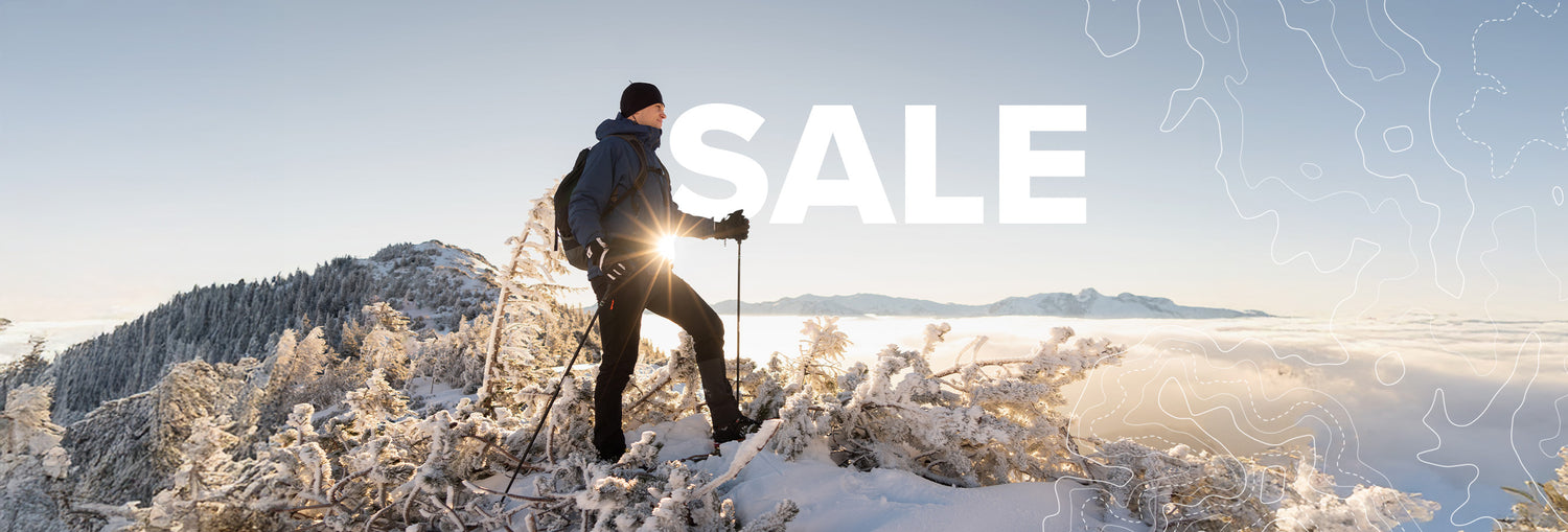Wanderer im Winter auf einem Berg