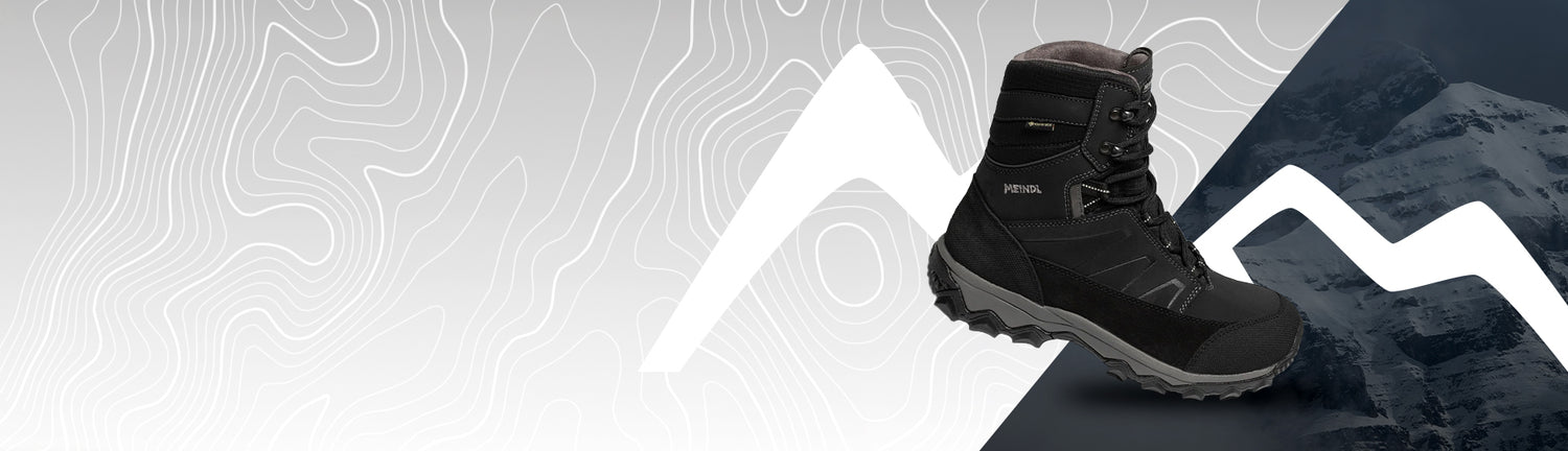 Gefütterter Winterwanderschuh von Meindl in schwarz