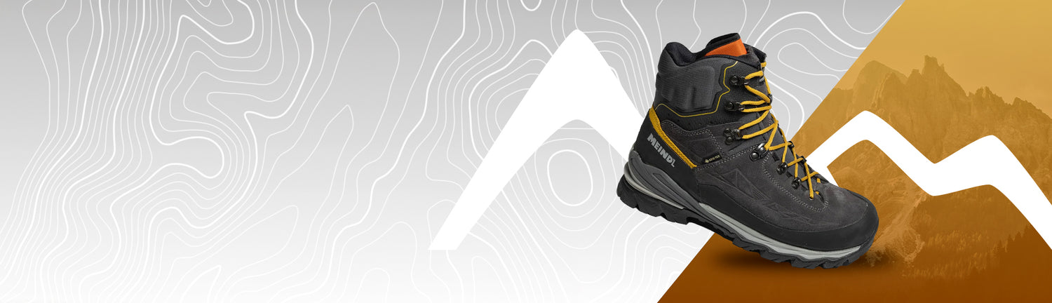 Hoher Wanderschuh in der Farbe Anthrazit von der Marke Meindl.